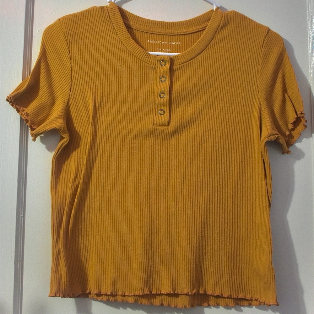 Fitted yellow crop top